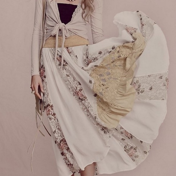 Free People Floral Godet Skirt - Picture 2 of 8